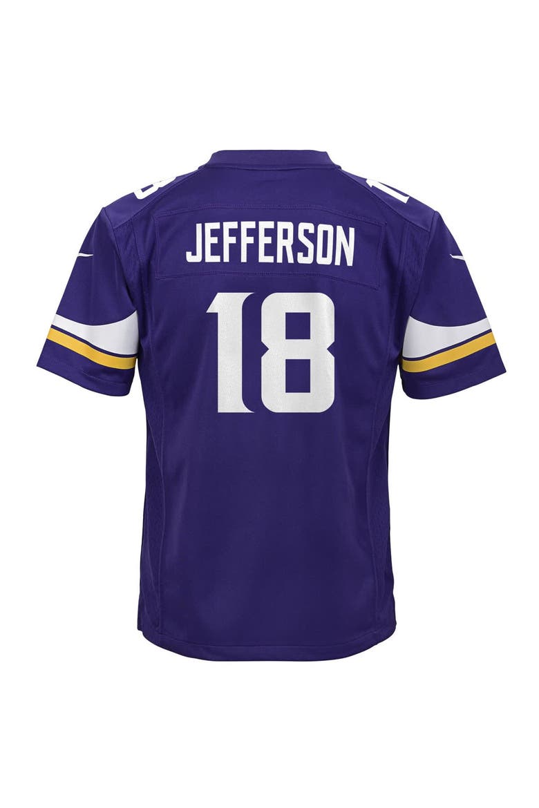 Youth Nike Justin Jefferson Purple Minnesota Vikings Game Jersey, Alternate, color, Purple