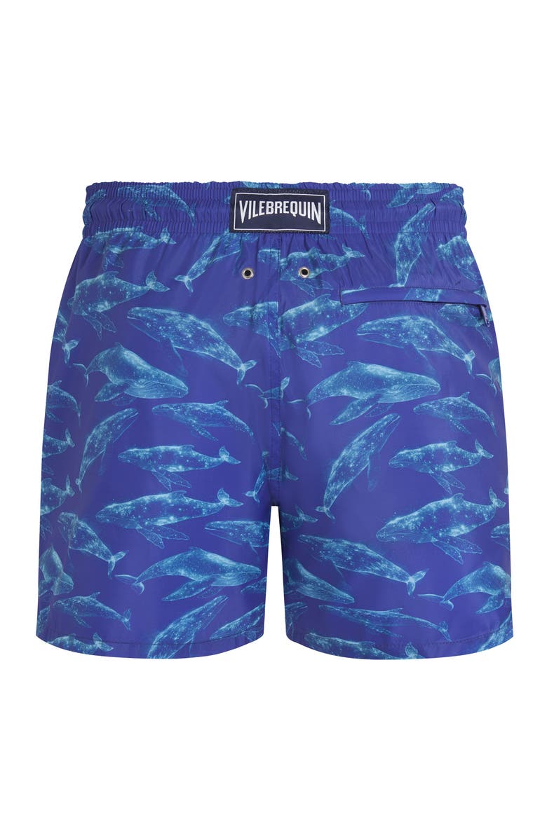 Vilebrequin Men Ultra-light and packable Swim Shorts Sparkling Whales, Alternate, color, Versailles
