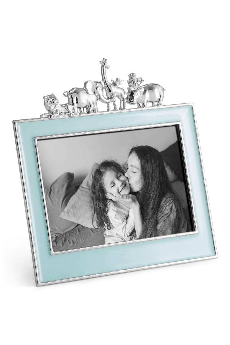 Animals 5 x 7-Inch Picture Frame, Alternate, color, AQUA/ SILVER