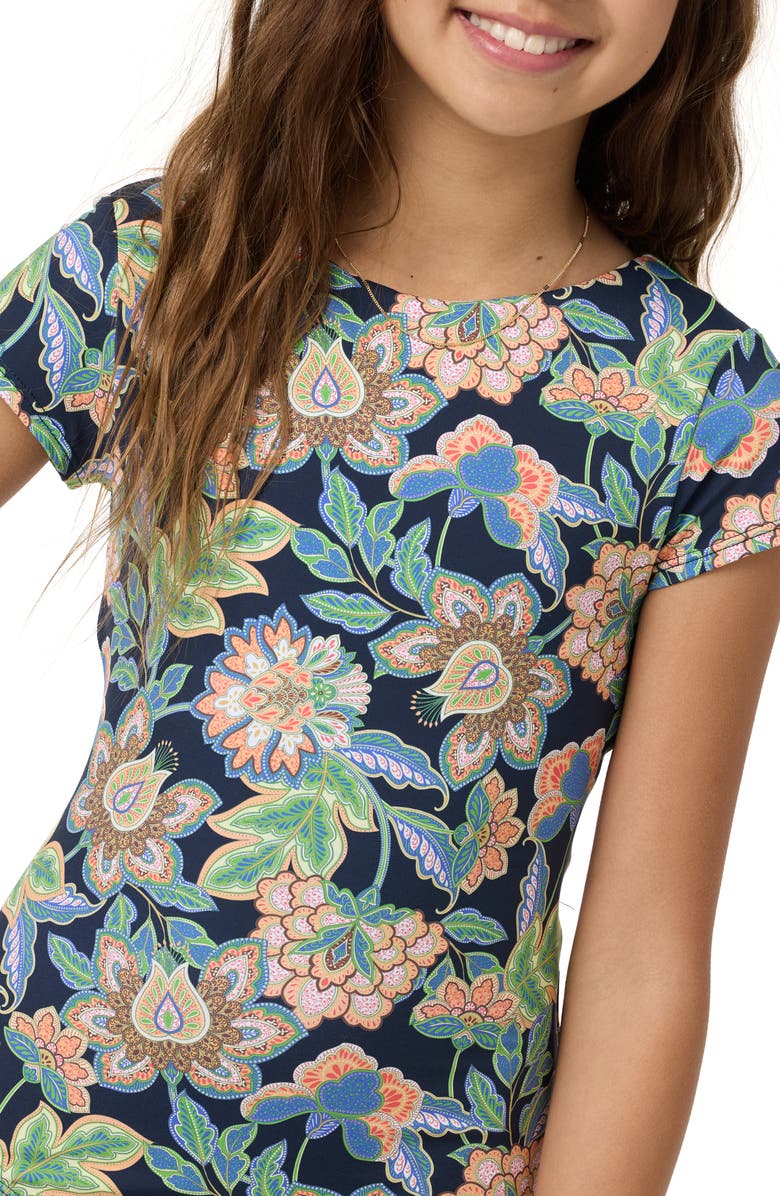 O'Neill Kids' Mermaid Floral Tie Back One-Piece Swimsuit, Alternate, color, 