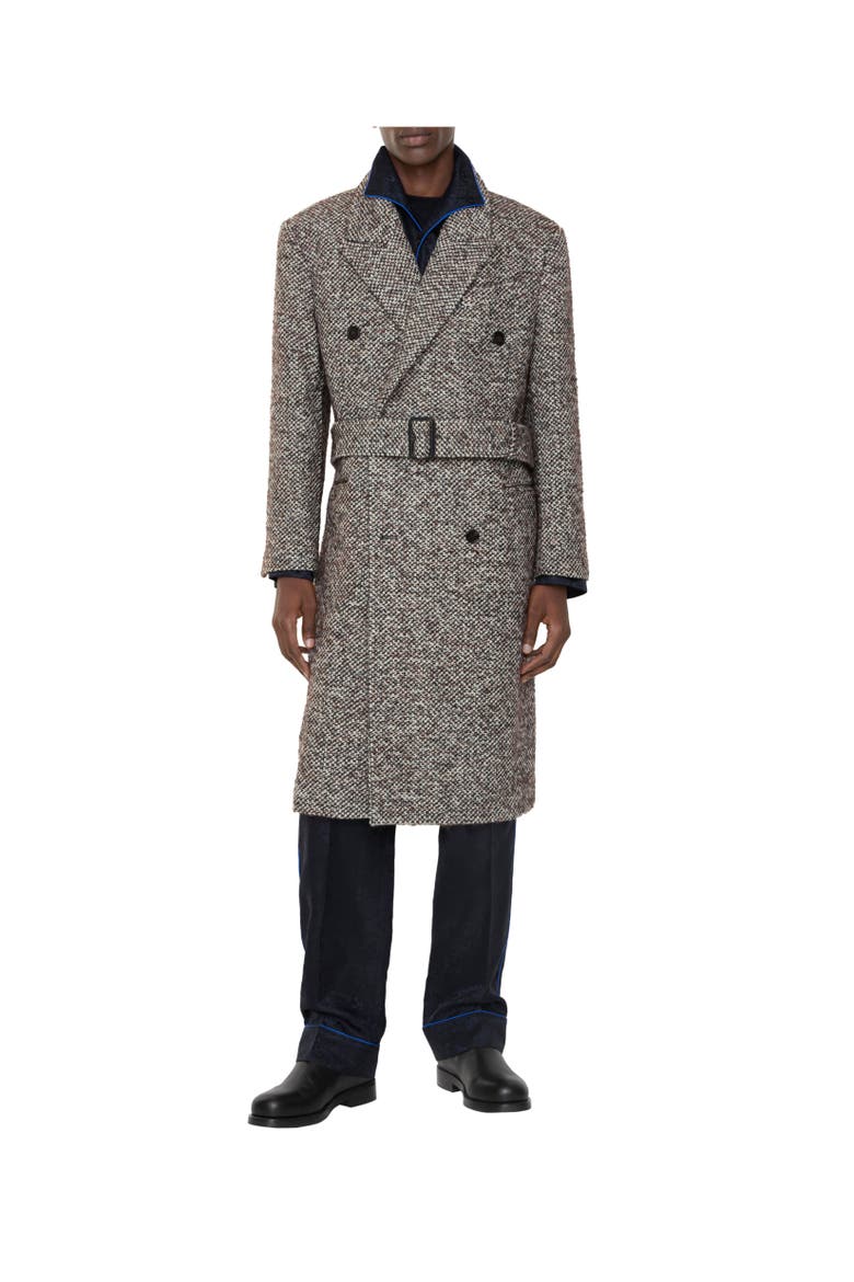 Wool Mohair Blend Tailored Coat, Alternate, color, Rice beige/raven grey