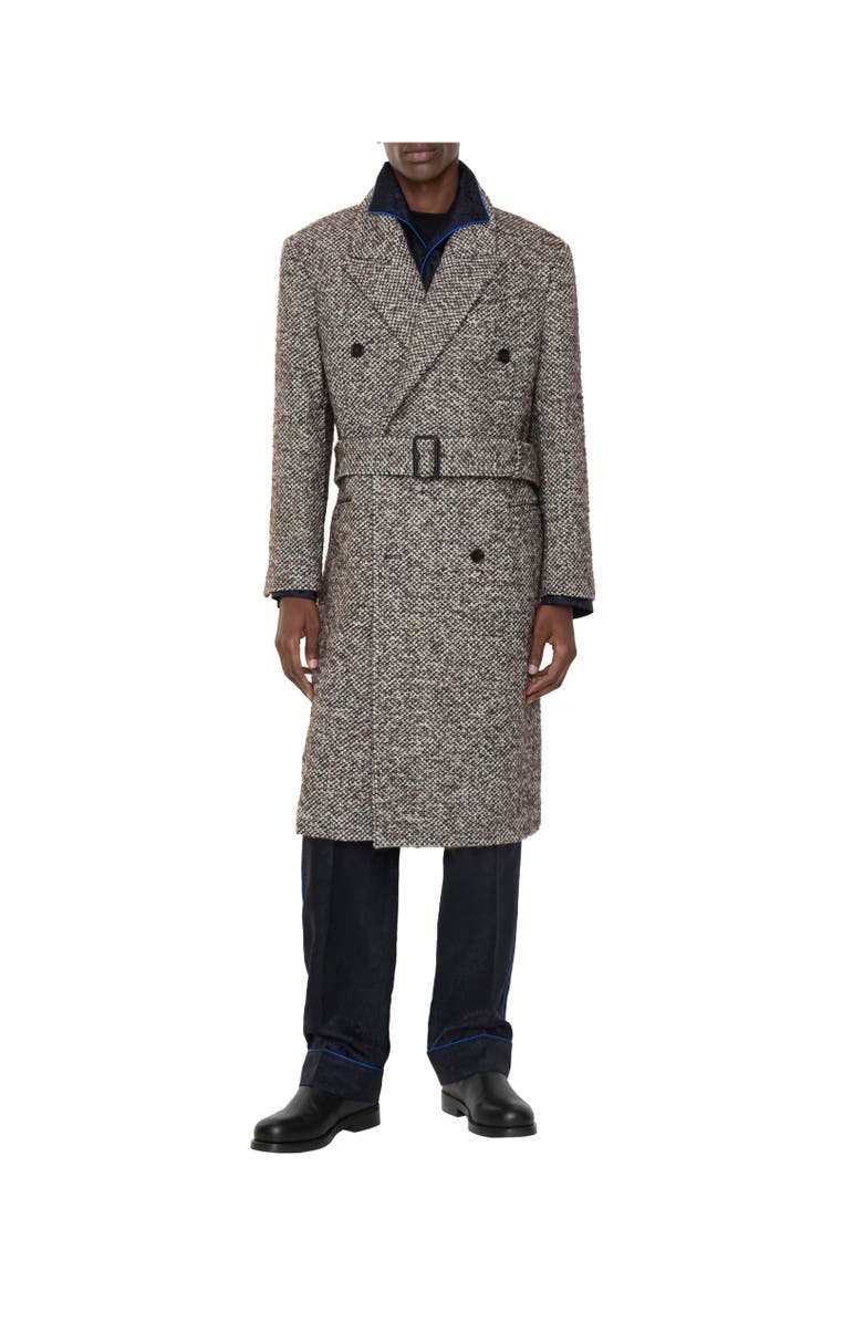 Burberry Wool Mohair Blend Tailored Coat, Alternate, color, Rice Beige/Raven Grey