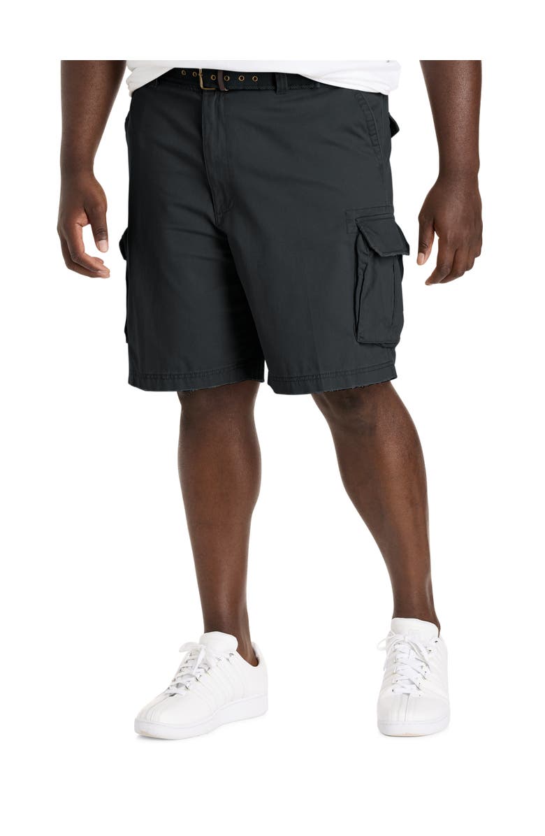 True Nation by DXL Big & Tall Belted Cargo Shorts, Main, color, Black