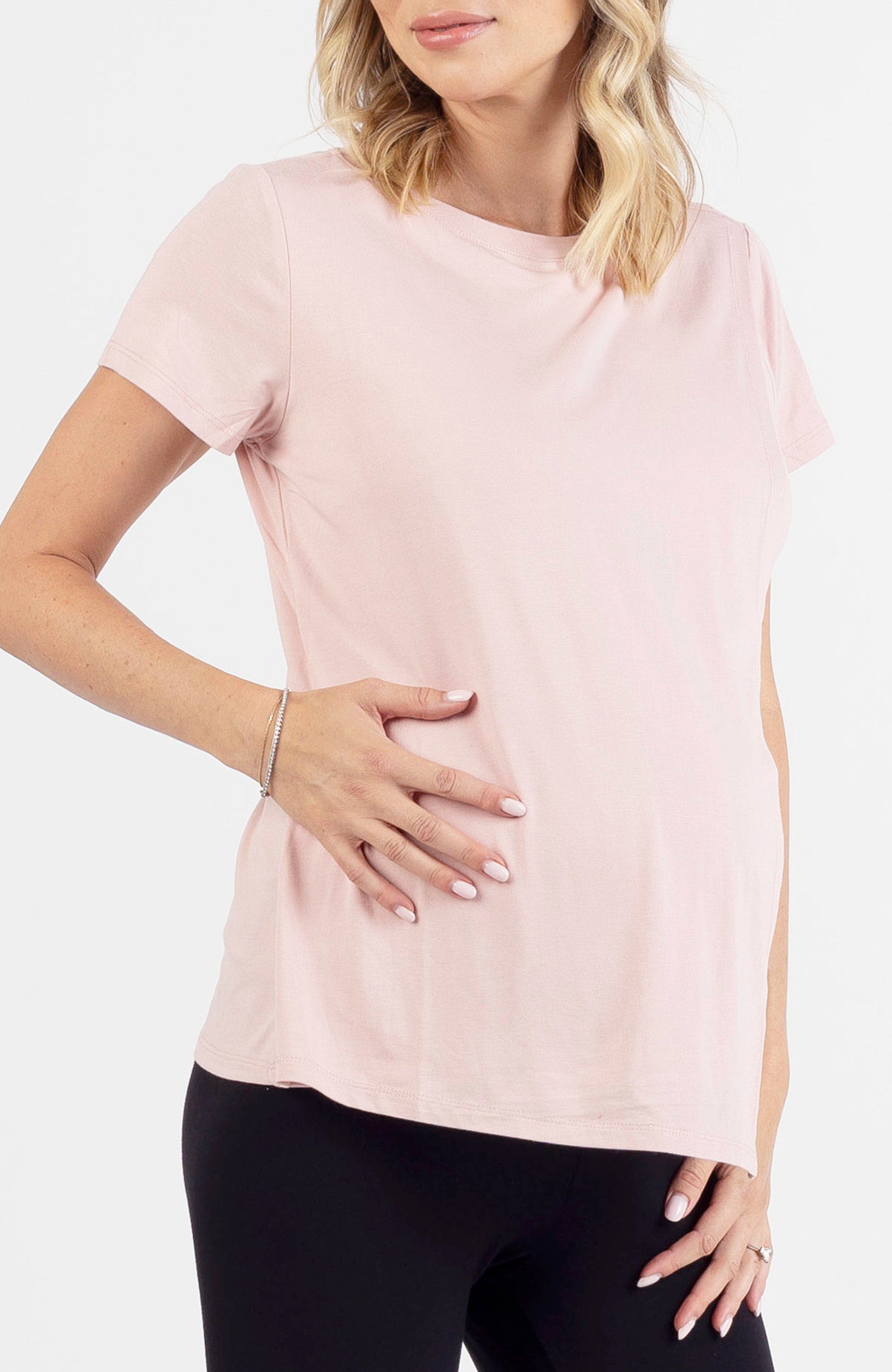 Angel Maternity Monique Maternity Nursing Petal Top in Blush Pink 