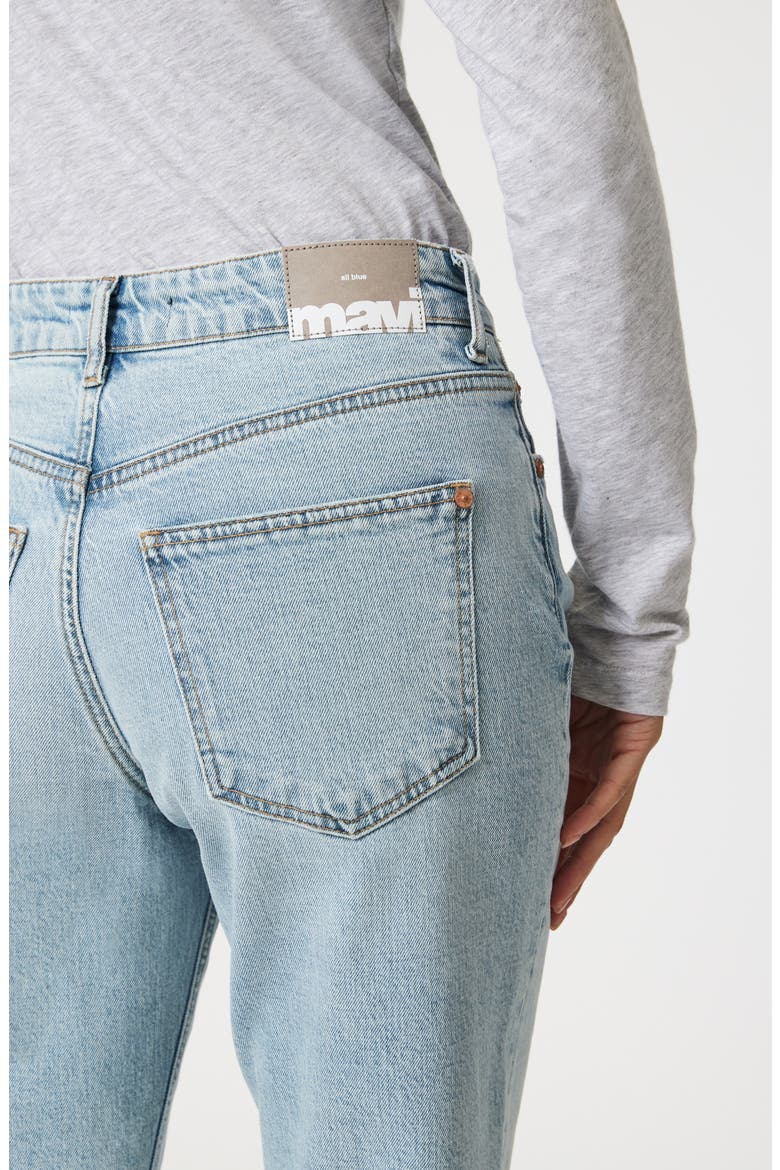 Savannah High Waist Crop Relaxed Straight Leg Jeans, Alternate, color, BLEACHED CLASSIC BLUE