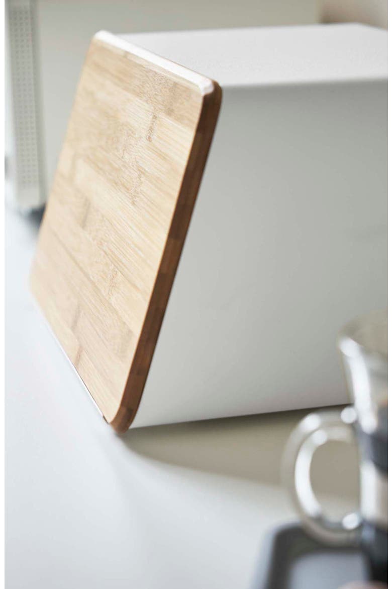Breadbox with Bamboo Cutting Board, Alternate, color, WHITE