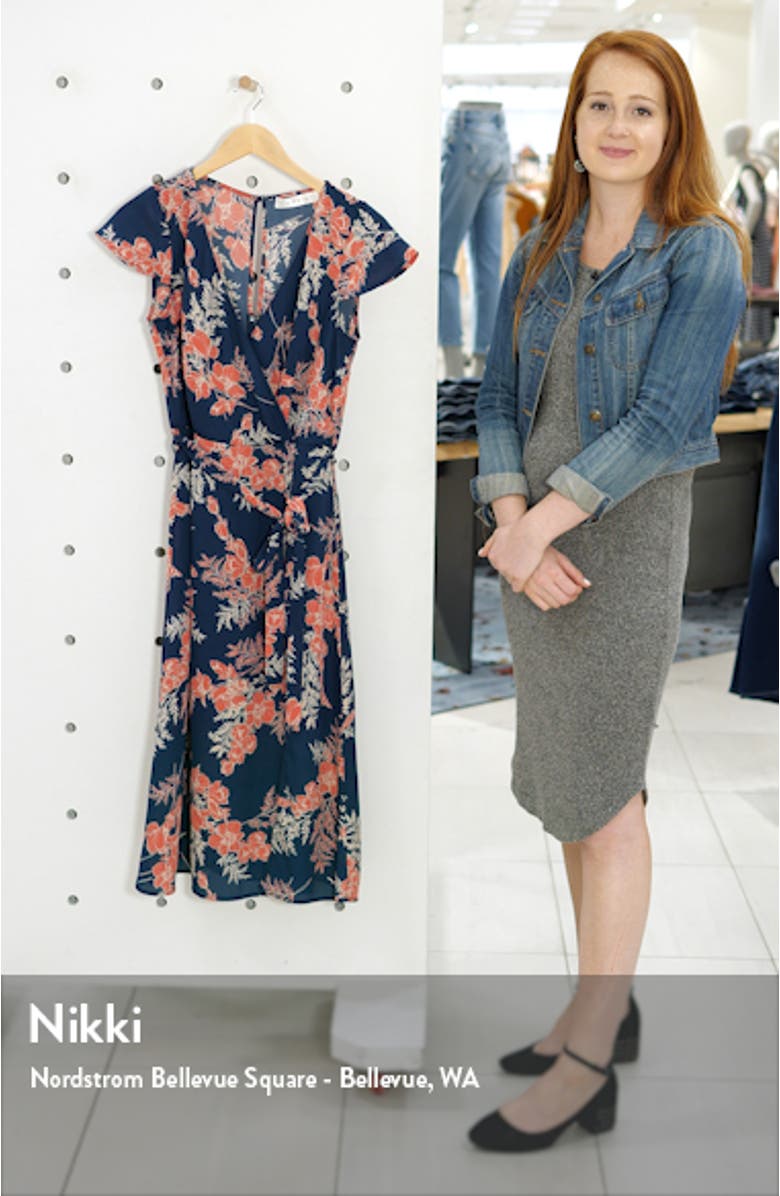 Floral Surplice Midi Dress, sales video thumbnail