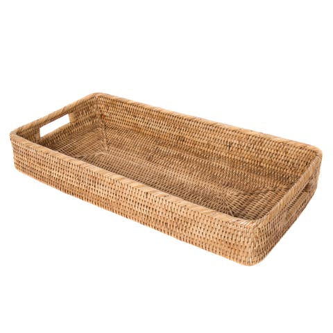 Artifacts Rattan Rectangular Tray with Rounded Corners