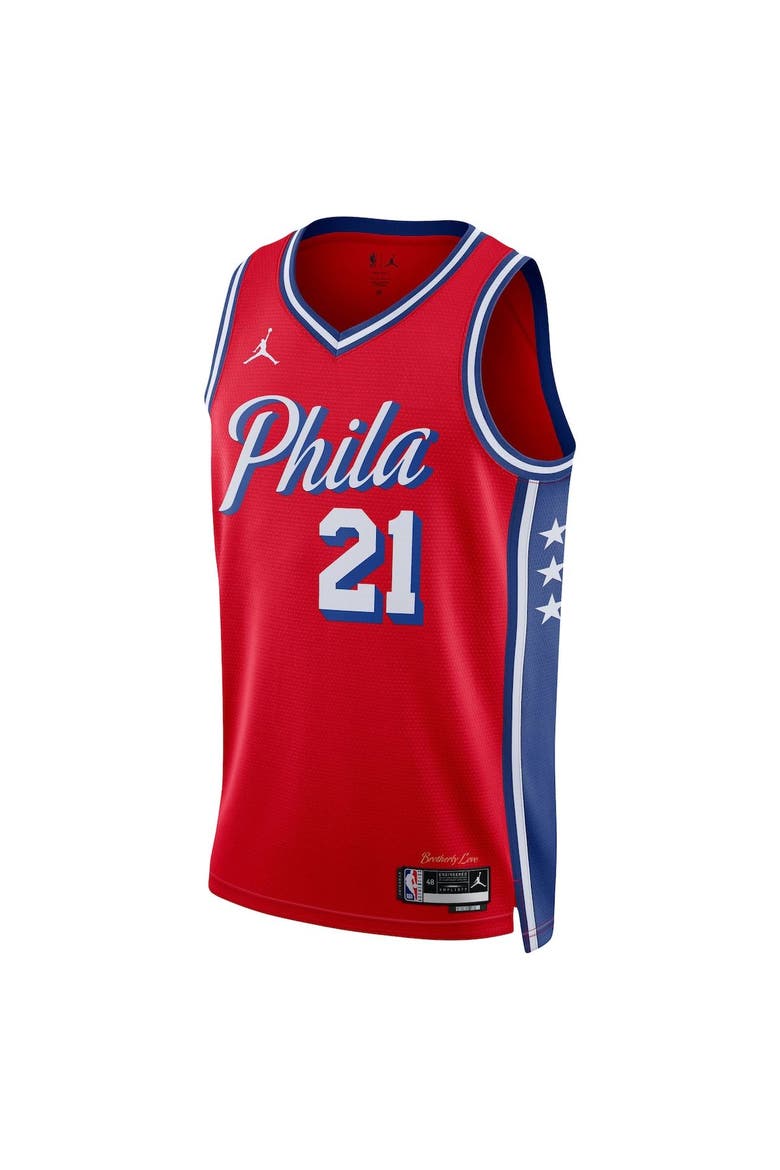 Unisex Jordan Brand Joel Embiid Red Philadelphia 76ers Swingman Jersey - Statement Edition, Alternate, color, Red