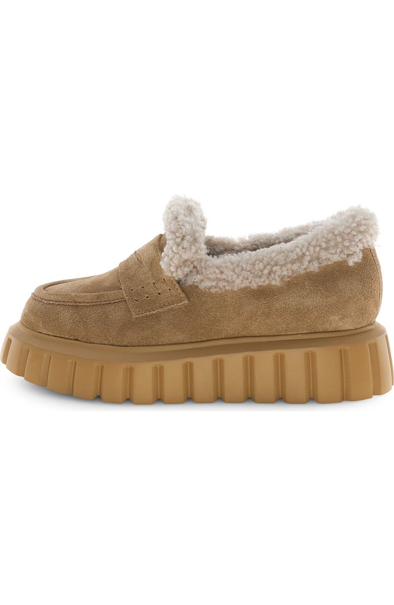 Voile Blanche Grenelle Genuine Shearling Platform Loafer, Alternate, color, Brown