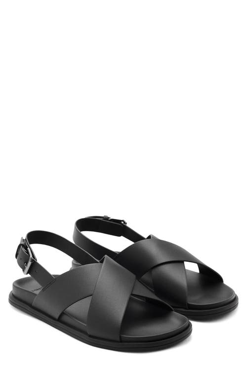 Mango Crisscross Slingback Sandal In Black