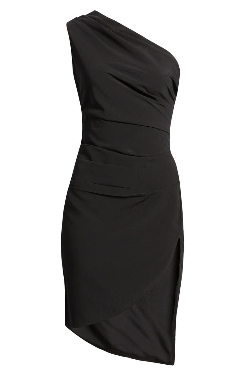 AREA STARS Gia One-Shoulder Body-Con Dress, Alternate, color, Black