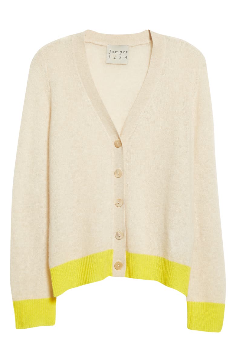 JUMPER 1234 Contrast Trim Cashmere Cardigan, Alternate, color, 