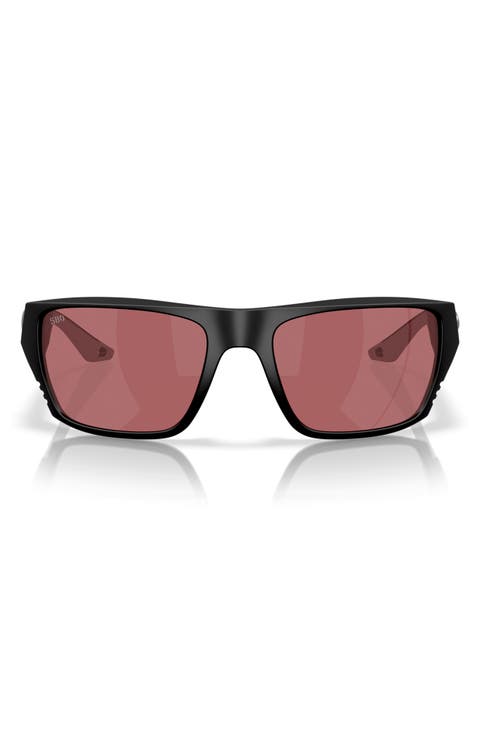 59mm Finlet Polarized Rectangle Sunglasses