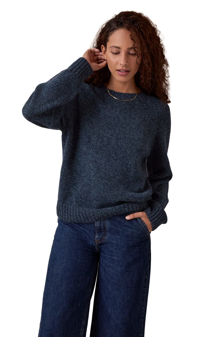 Supersoft Weekend Crew Neck Sweater, Alternate, color, Navy Marl