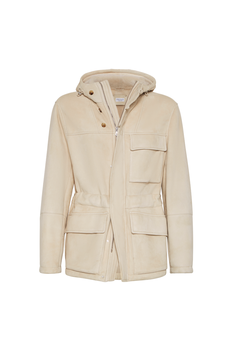 Brunello Cucinelli Shearling parka, Main, color, Buff