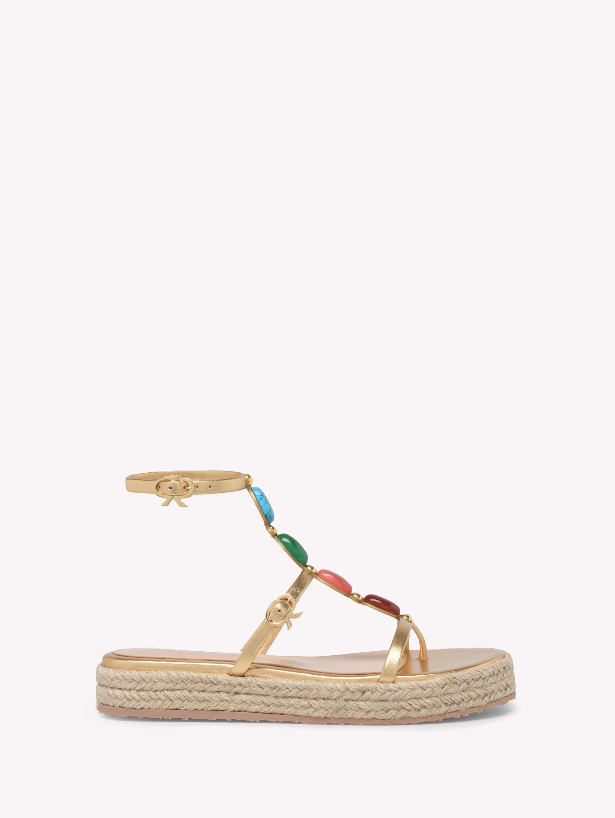 Gianvito Rossi Shanti Beach Sandals, Main, color, Metallic Gold Nappa