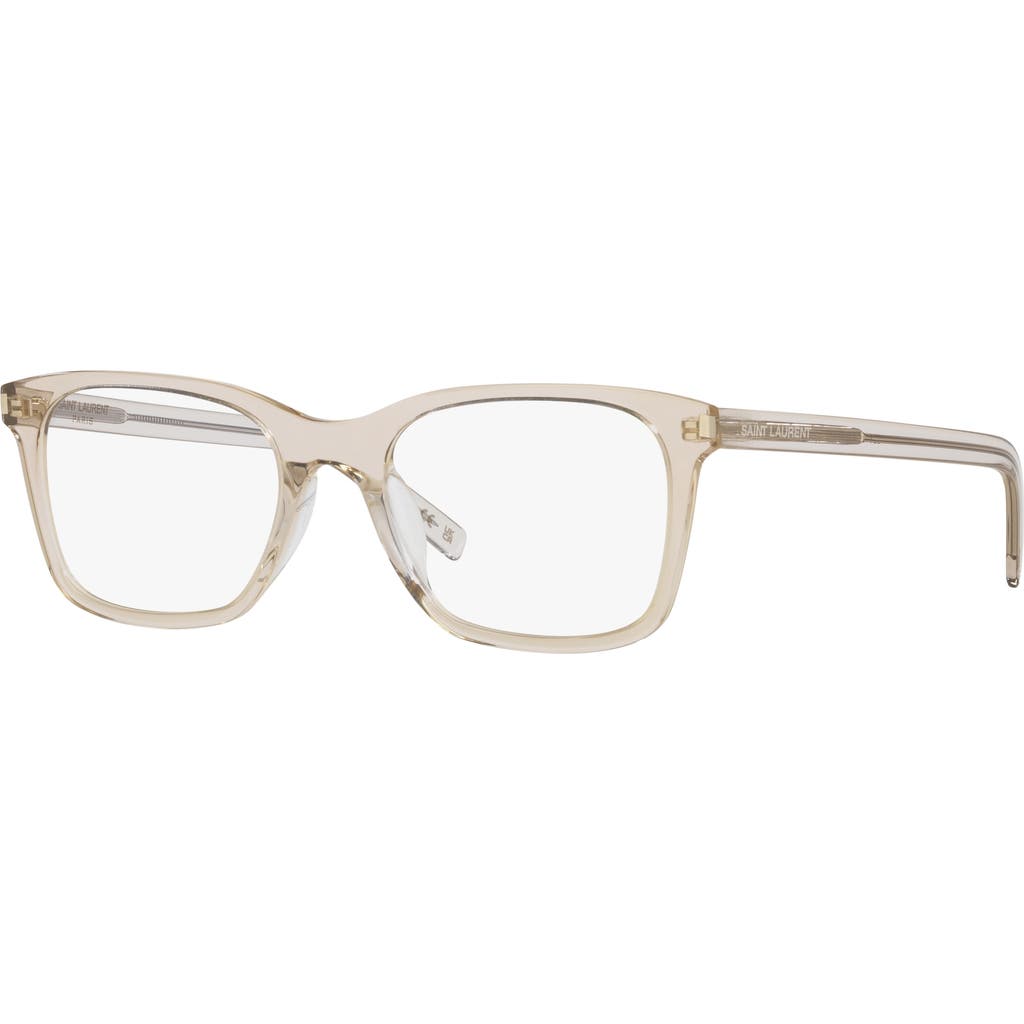 Saint Laurent 54mm Rectangle Optical Glasses In Neutral