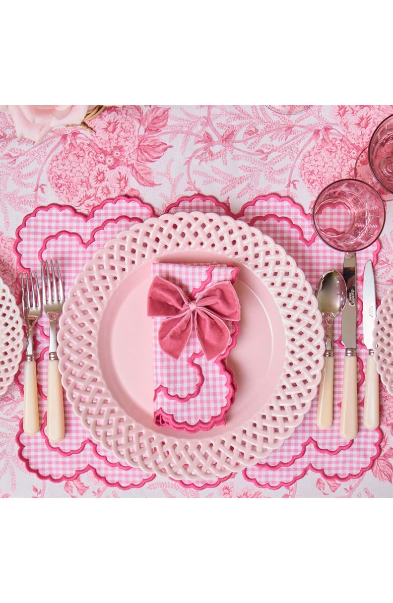 Mrs. Alice Pink Charlotte Gingham Napkins, Alternate, color, Pink