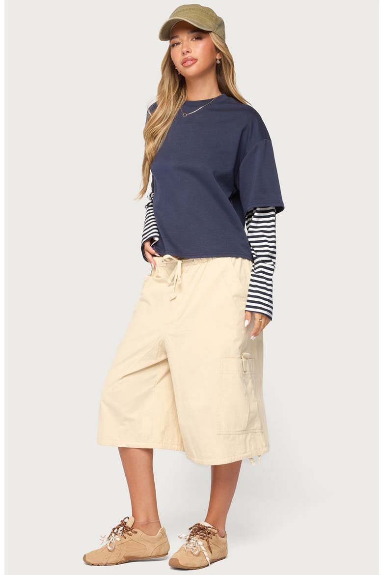 Nacie Layered Striped Long Sleeve T-Shirt, Alternate, color, NAVY
