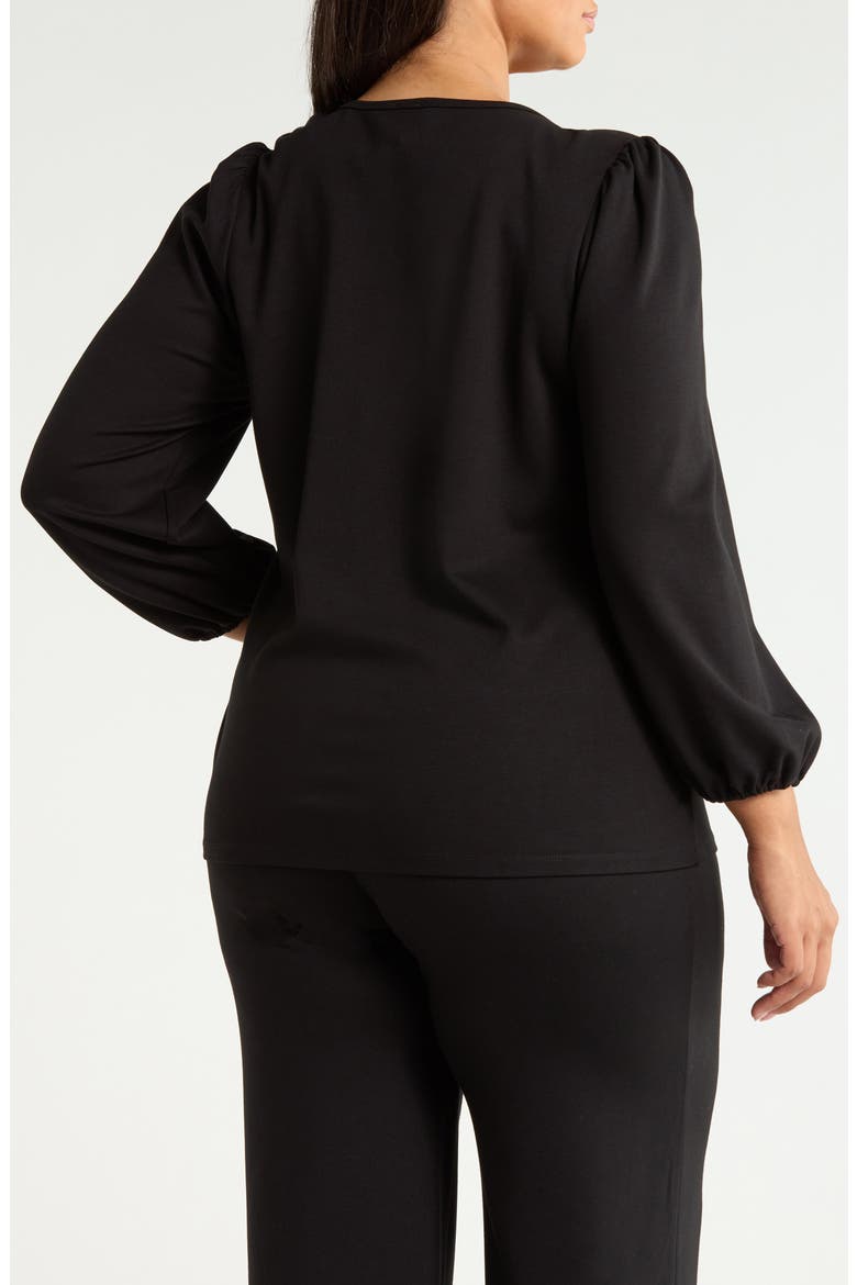 Puff Sleeve Knit Top, Alternate, color, ANNE BLACK