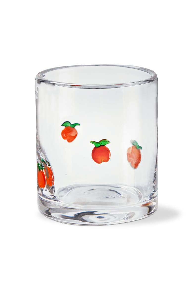 Peach Double Old Fashioned Glass Orange Glass Summer, Main, color, Orange