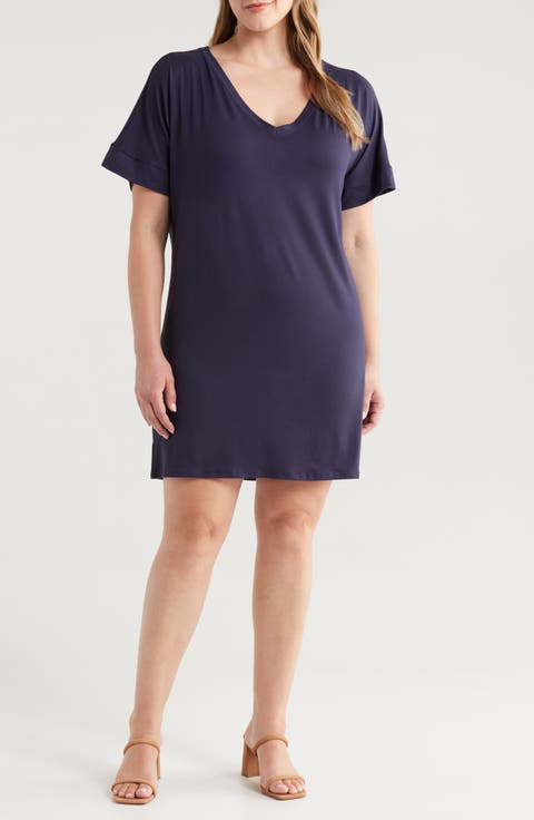 Loose Fit Jersey T-Shirt Dress (Plus)