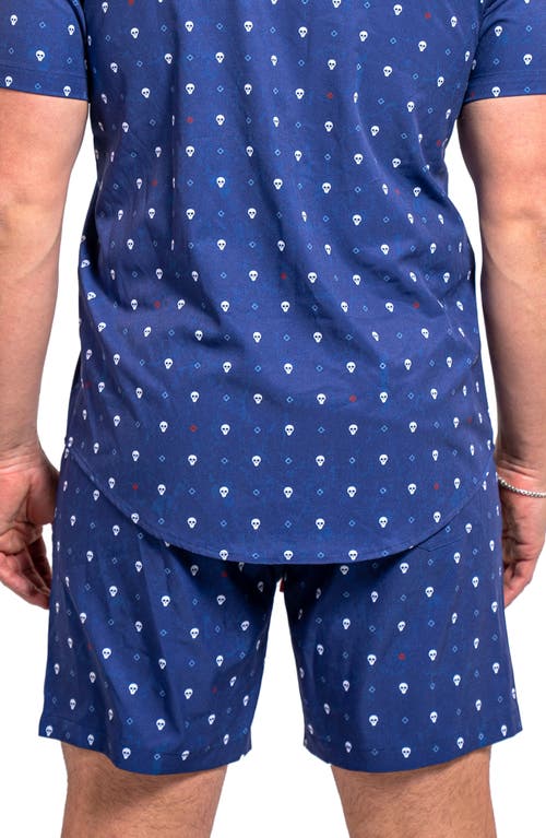 Maceoo Lionskull Blue Swim Trunks In Blue