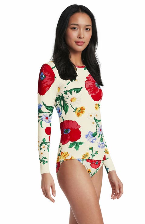 Plus Size Crew Neck Long Sleeve Rash Guard UPF 50 Sun Protection Swim Tee