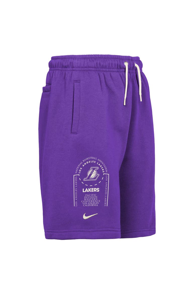 Youth Nike Purple Los Angeles Lakers Courtside Club Fleece Shorts, Alternate, color, Purple