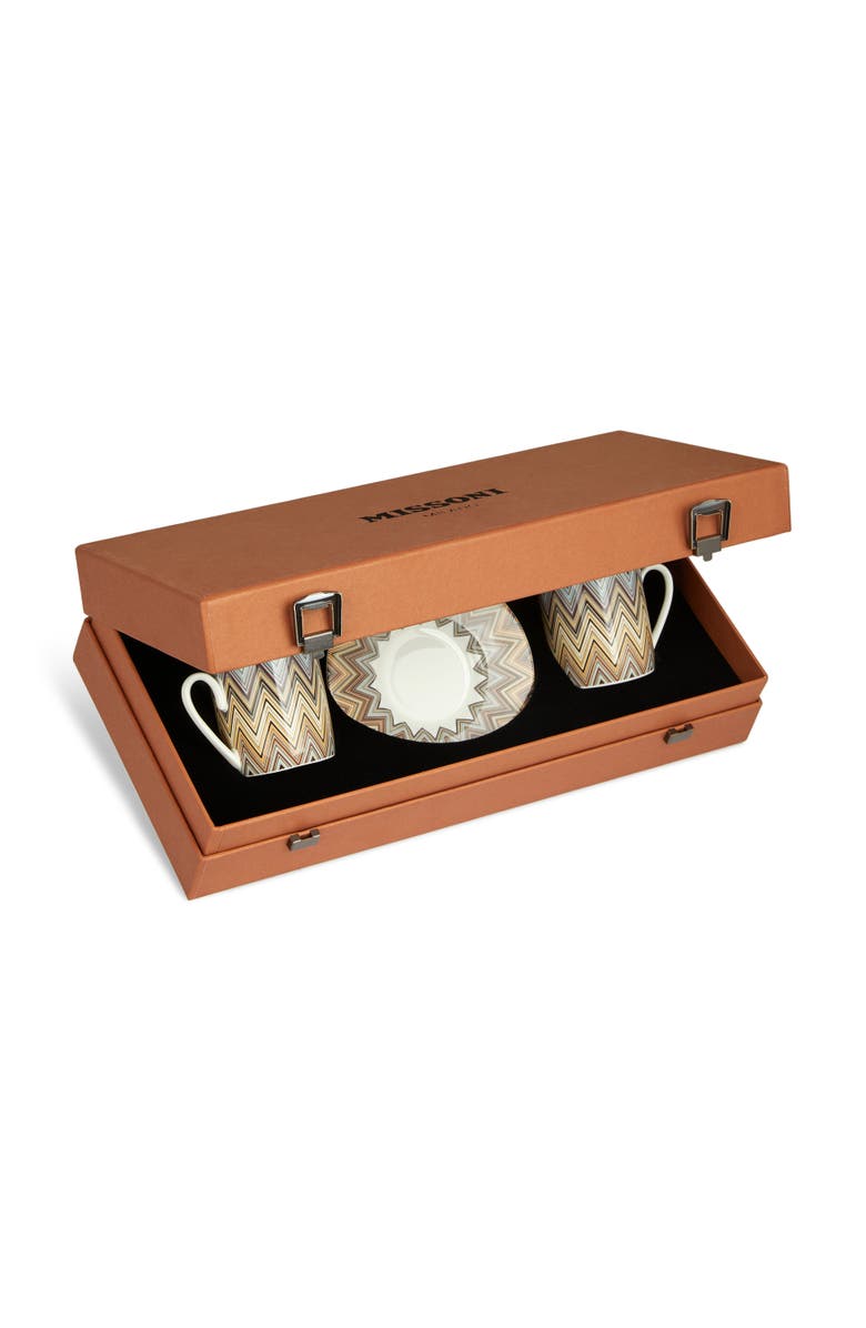 Missoni Home Jarris Set Of 2 Coffee Cups & Saucers, Alternate, color, White