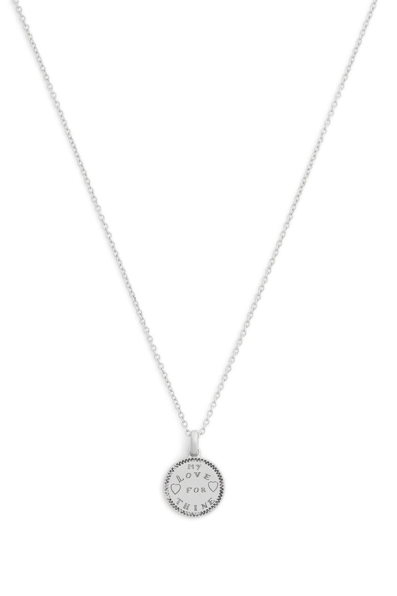 Coin Charm Necklace, Alternate, color, ANTIQUE SILVER
