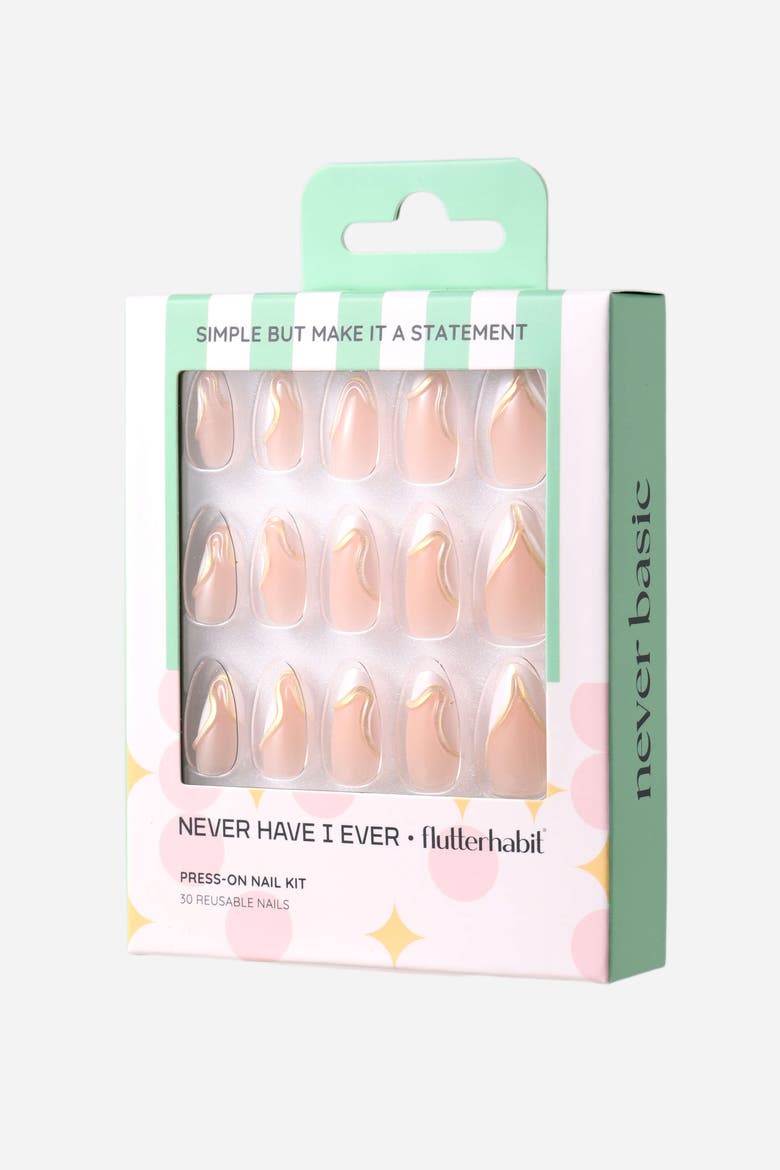 Simple But Make It A Statement Short Almond Press on Nails, Main, color, Beige