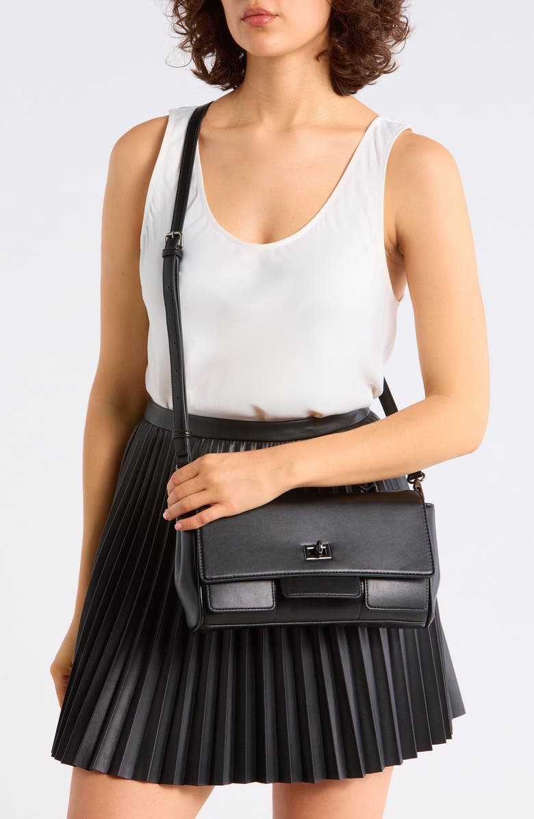 BCBG East/West Convertible Clutch, Alternate, color, Black