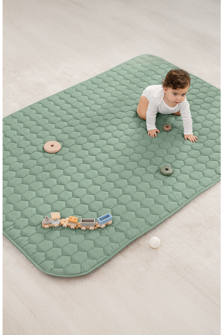 Premium Play Mat with Non-Slip Bottom, Rectangle, Alternate, color, Fern
