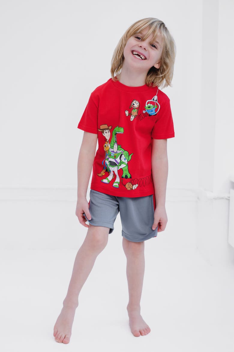 T-Shirt & Mesh Shorts Set, Alternate, color, Toy Story Red