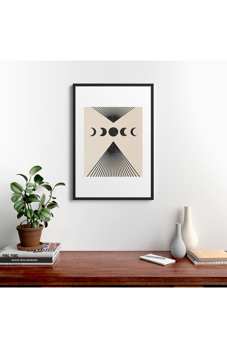 Deny Designs 'Moon Phases' by Emanuela Carratoni Framed Wall Art, Alternate, color, Black-White