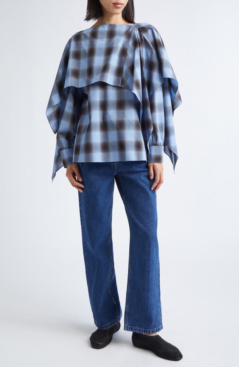 EENK Check Transformable Layered Top, Alternate, color, Blue Multi