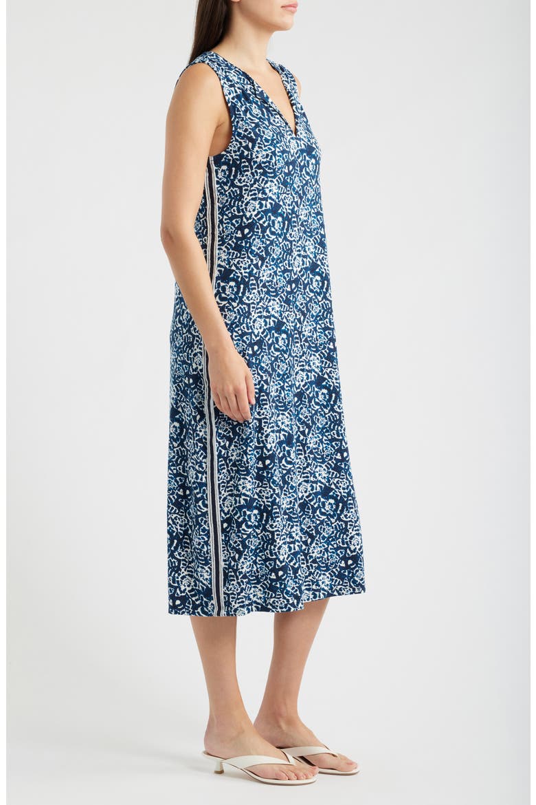 Cora Shibori Lilies Midi Dress, Alternate, color, INDIGO MULTI