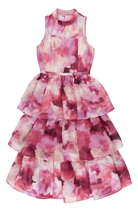 Kids' Floral Tiered Party Dress (Big Kid)