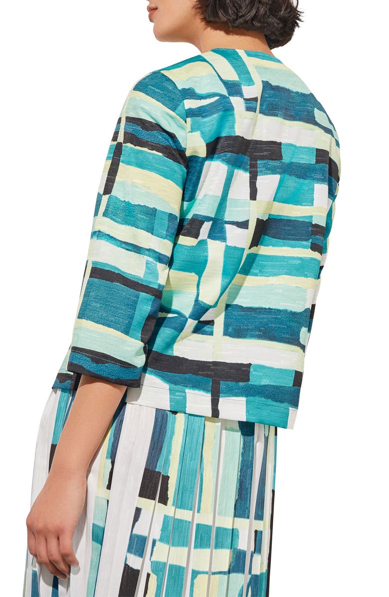 Ming Wang Colorblock Zip-Up Jacket, Alternate, color, 