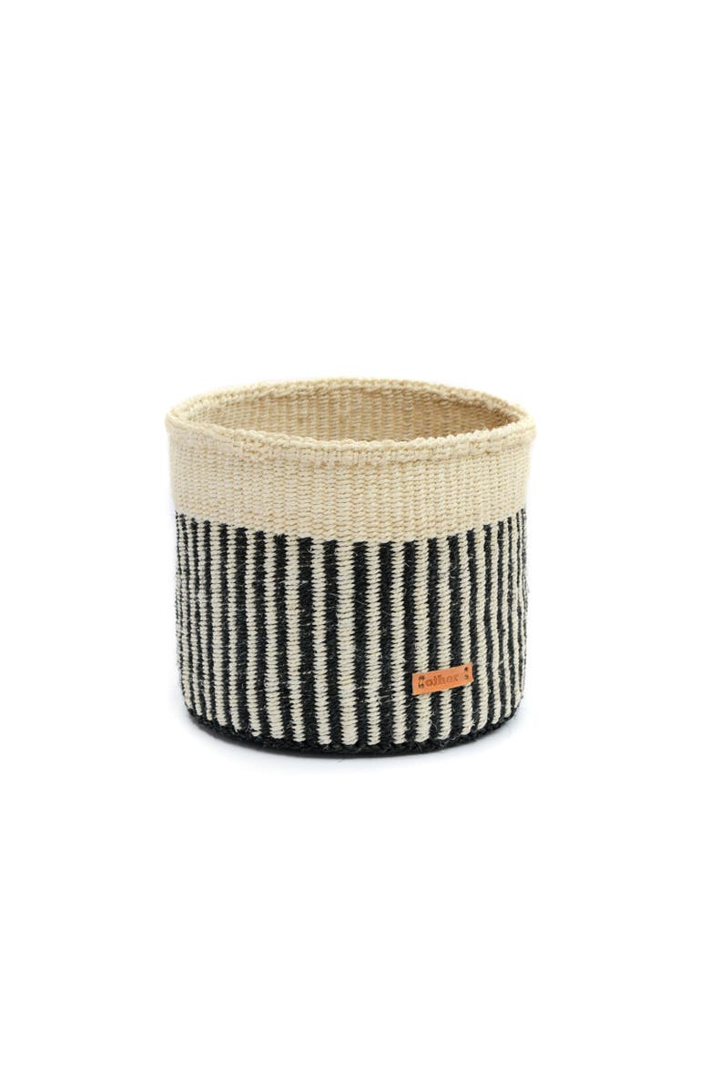 Others Trade for Hope Striped Sisal Basket, Main, color, Black White