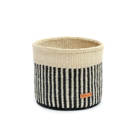 Striped Sisal Basket