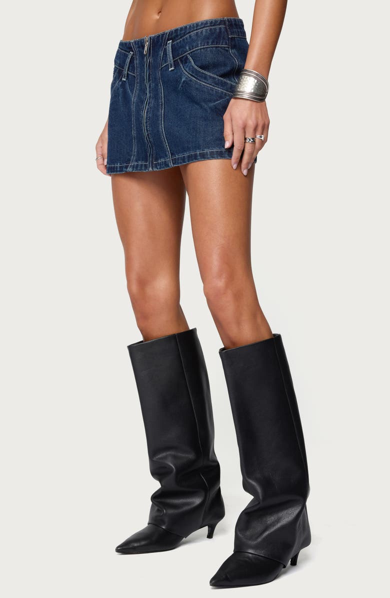 EDIKTED Sharlo Denim Miniskirt, Alternate, color, 