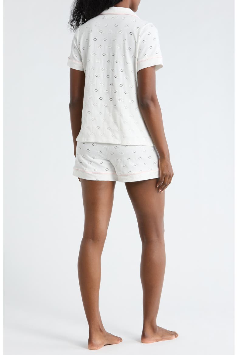 Eyelet Short Pajamas, Alternate, color, OFF WHITE