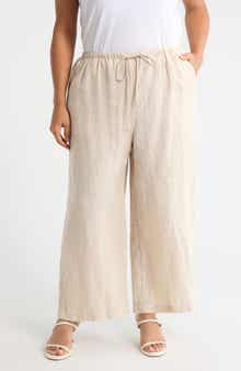 Wide Leg Crop Linen Pants