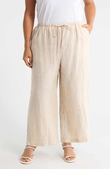 Wide Leg Crop Linen Pants