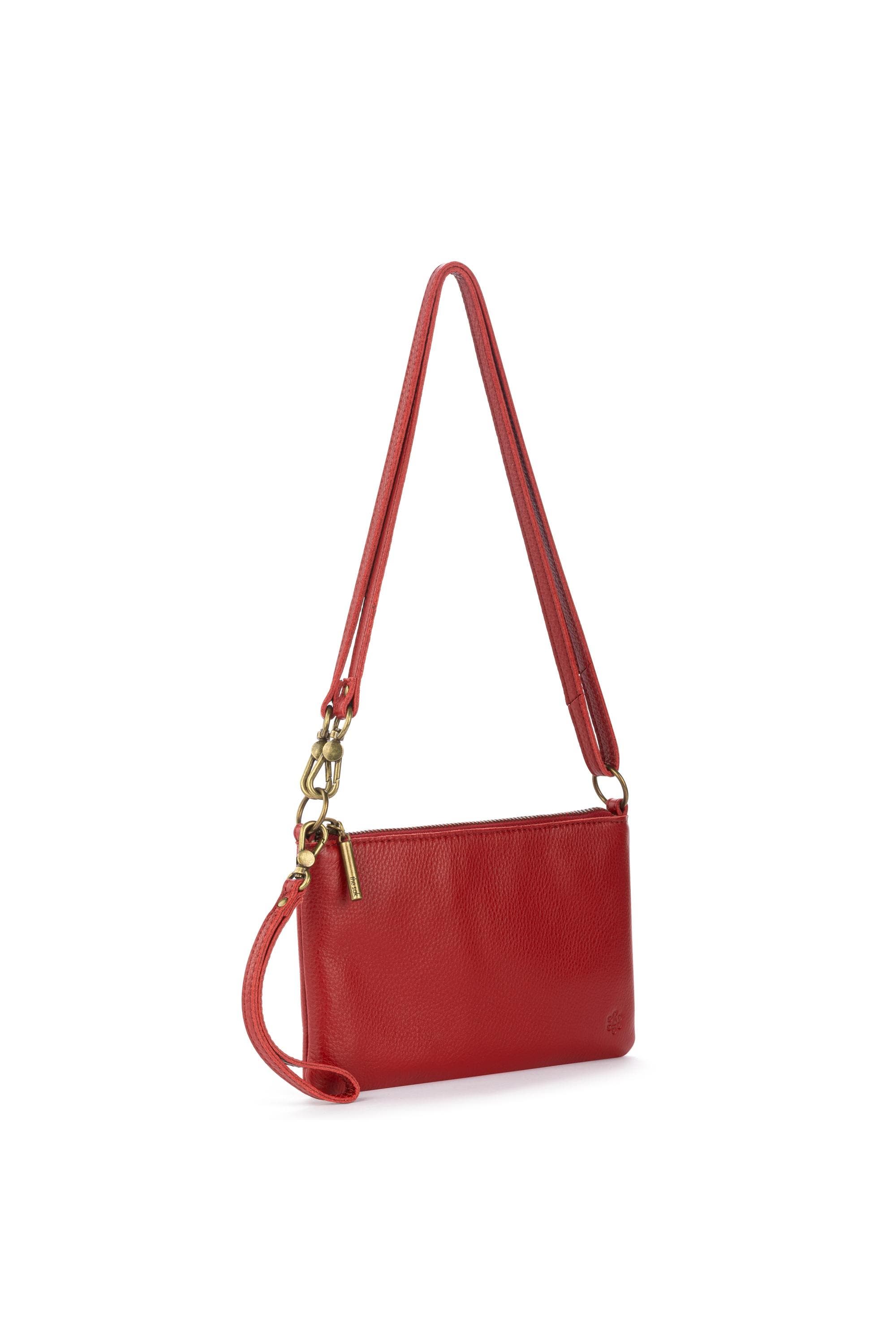 Vita Hand Leather Crossbody Wristlet, Alternate, color, Scarlet