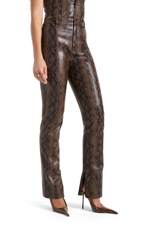 Lucia Python Straight Leg Trousers