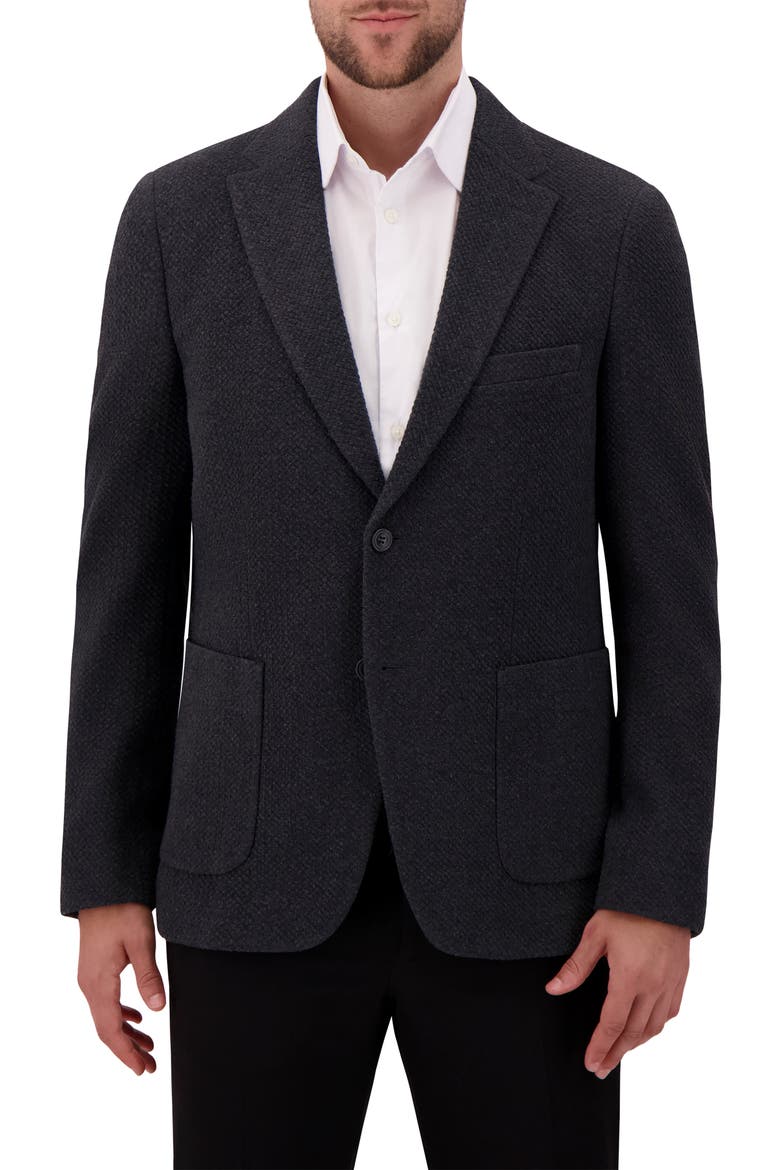 Modern Fit Textured Knit Cotton Blend Sport Coat, Main, color, CHARCOAL